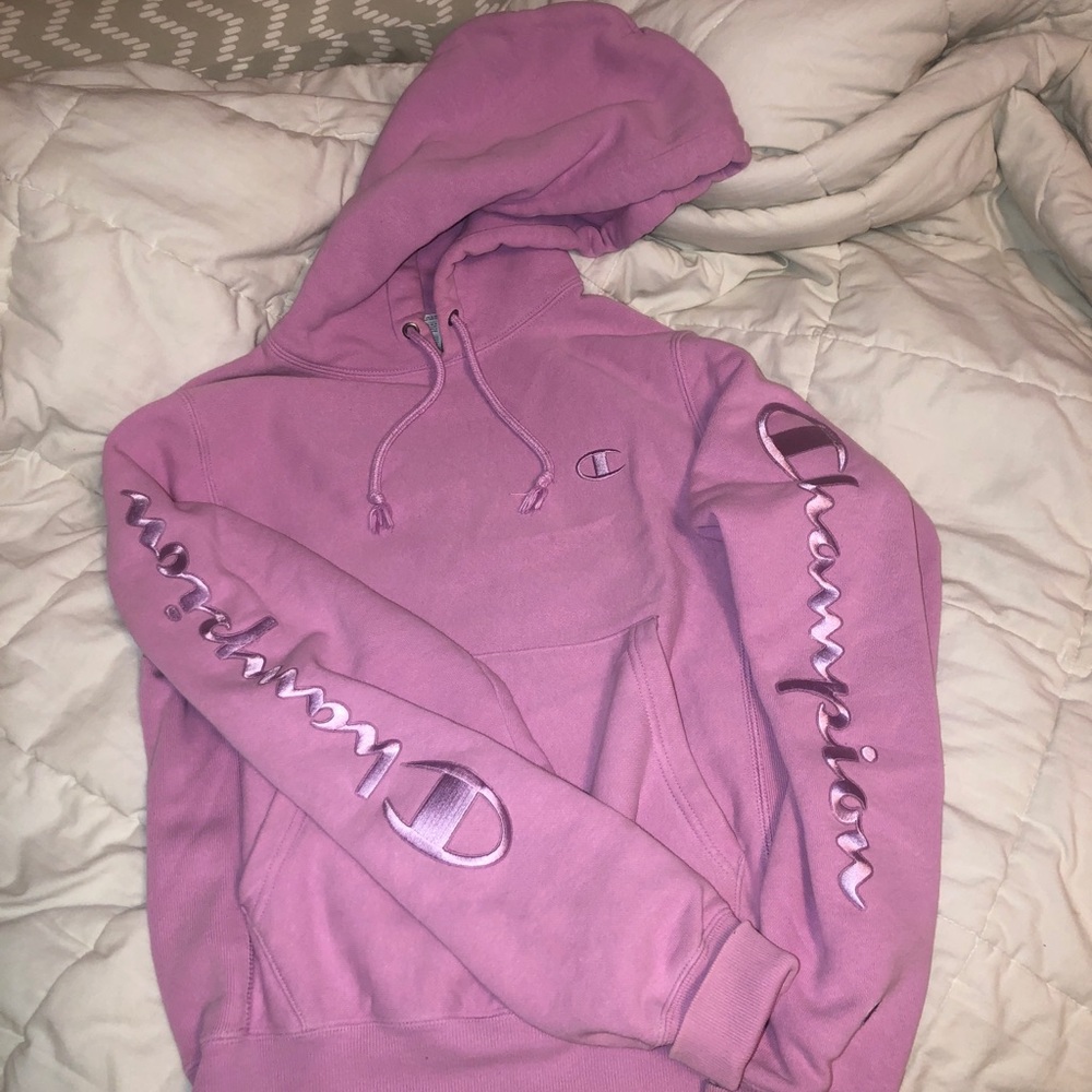 Pink/Purple Champion Sweatshirt.